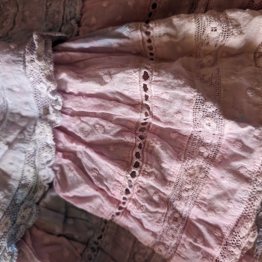 LoveShackFancy hand-dyed ruffle mini skirt size L - Picture 3 of 3